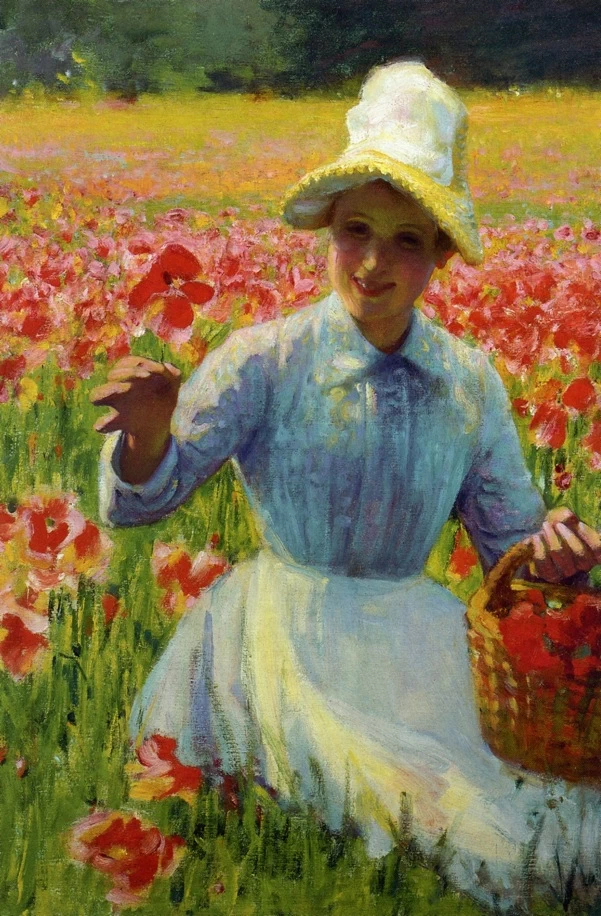 Ragazza con papaveri